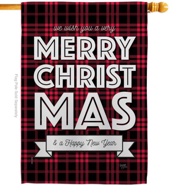 Buffalo Plaid Christmas - Christmas Winter Vertical Impressions Decorative Flags HG114224 Made In USA - Image 2