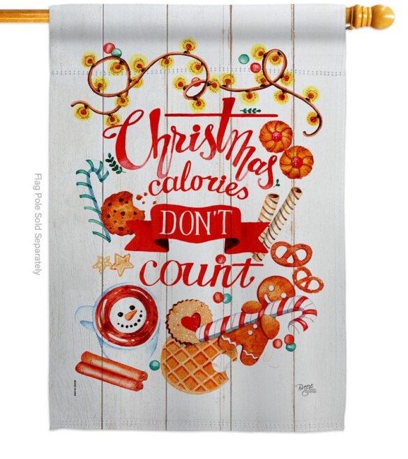 Christmas Calories - Christmas Winter Vertical Impressions Decorative Flags HG114246 Made In USA - Image 2