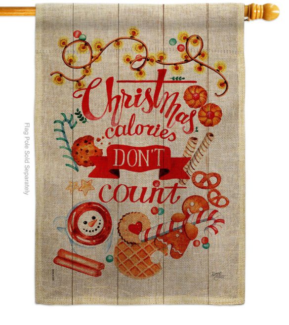 Christmas Calories - Christmas Winter Vertical Impressions Decorative Flags HG114246 Made In USA - Image 14