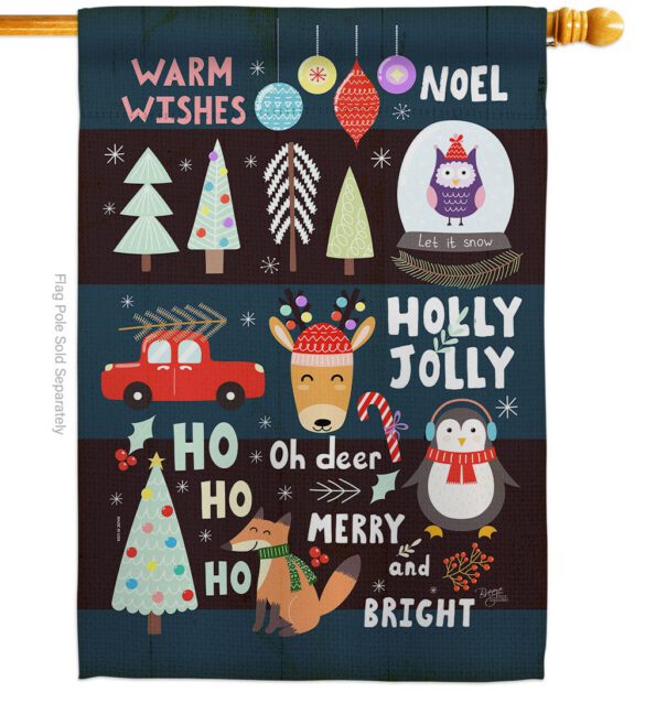 Christmas Gathering - Christmas Winter Vertical Impressions Decorative Flags HG114253 Made In USA - Image 2