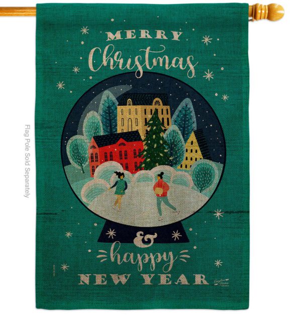 Christmas Skating - Christmas Winter Vertical Impressions Decorative Flags HG130291 Made In USA - Image 14