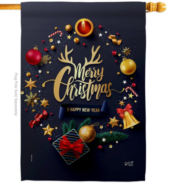 Christmas & New Year - Christmas Winter Vertical Impressions Decorative Flags HG137286 Made In USA - Image 2