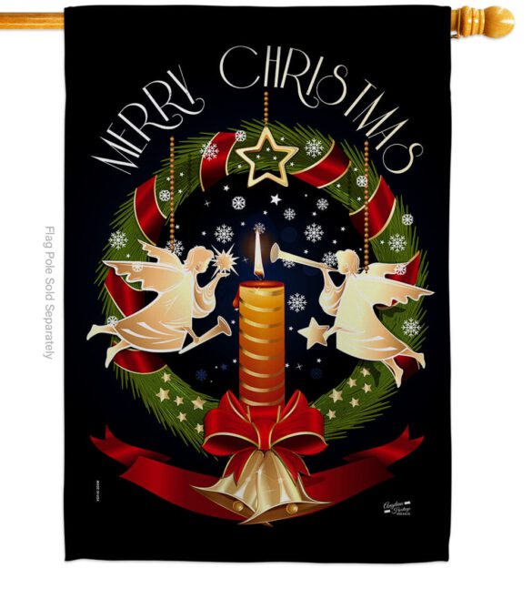 Angel Wreath - Christmas Winter Vertical Impressions Decorative Flags HG137302 Made In USA - Image 3