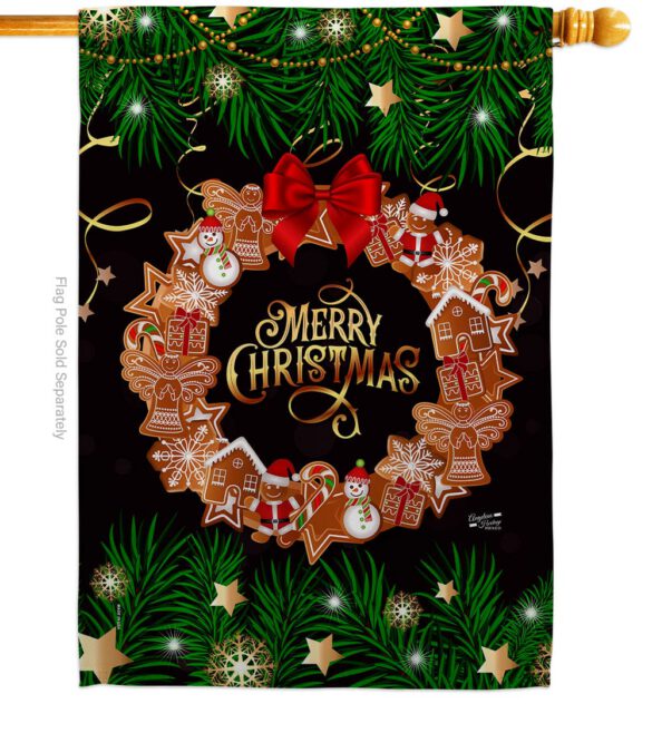 Christmas Wreath - Christmas Winter Vertical Impressions Decorative Flags HG137339 Made In USA - Image 2