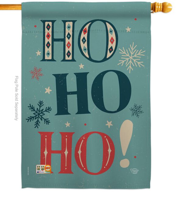 Ho Ho Ho - Christmas Winter Vertical Impressions Decorative Flags HG192051 Made In USA - Image 2