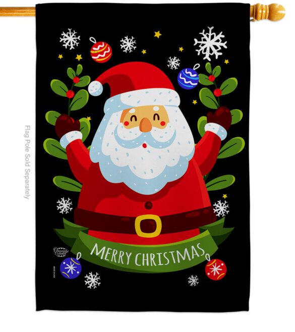 Cute Santa - Christmas Winter Vertical Impressions Decorative Flags HG192239 Made In USA - Image 2