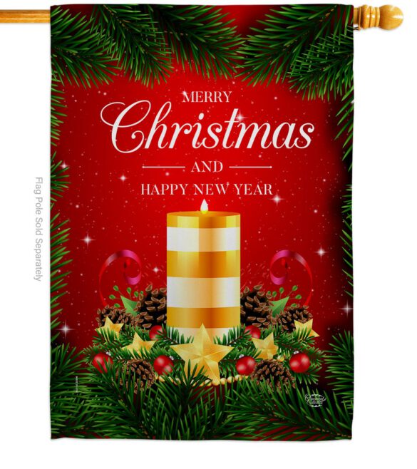 Christmas Candle - Christmas Winter Vertical Impressions Decorative Flags HG192241 Made In USA - Image 2