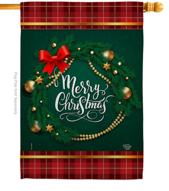 Christmas Wreath - Christmas Winter Vertical Impressions Decorative Flags HG192269 Made In USA - Image 2