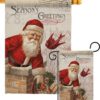 Antique Santa Holiday - Christmas Winter Vertical Impressions Decorative Flags HG114194 Made In USA