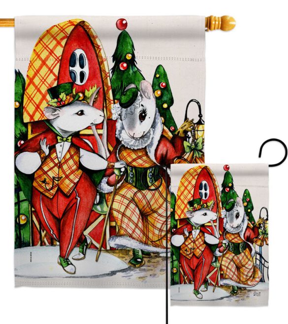 Holiday Mouses - Christmas Winter Vertical Impressions Decorative Flags HG137619 Made In USA - Image 10