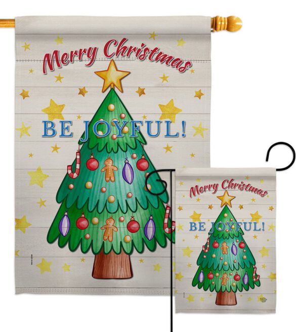 Be Joyful - Christmas Winter Vertical Impressions Decorative Flags HG192296 Made In USA