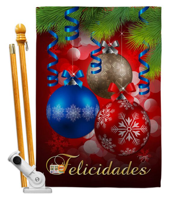 Felicidades - Christmas Winter Vertical Impressions Decorative Flags HG114084 Imported - Image 5