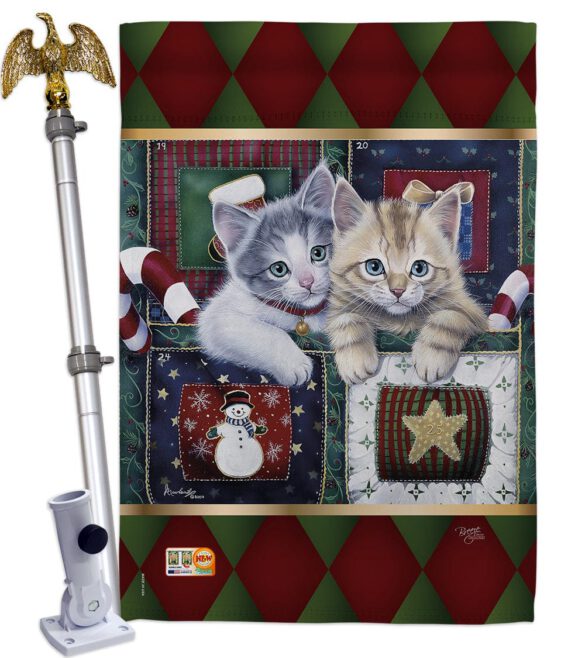 Christmas Calendar Kittens - Christmas Winter Vertical Impressions Decorative Flags HG114097 Made In USA - Image 13