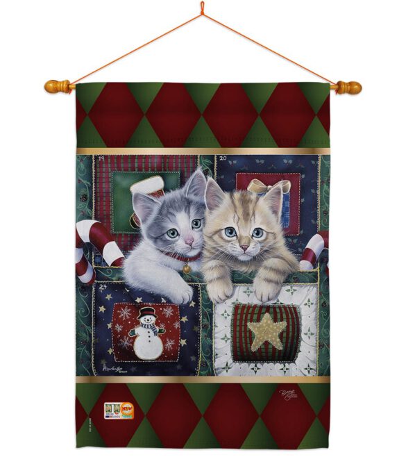 Christmas Calendar Kittens - Christmas Winter Vertical Impressions Decorative Flags HG114097 Made In USA - Image 14