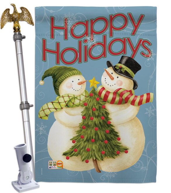 Happy Holidays Tree - Christmas Winter Vertical Impressions Decorative Flags HG114102 Made In USA - Image 13