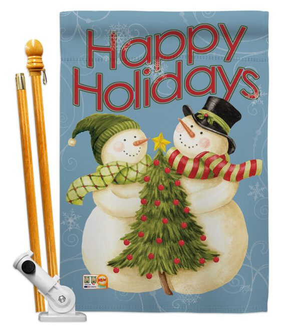 Happy Holidays Tree - Christmas Winter Vertical Impressions Decorative Flags HG114102 Made In USA - Image 5