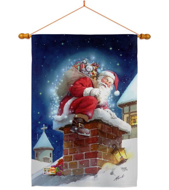 Chimney Santa - Christmas Winter Vertical Impressions Decorative Flags HG114106 Made In USA - Image 14