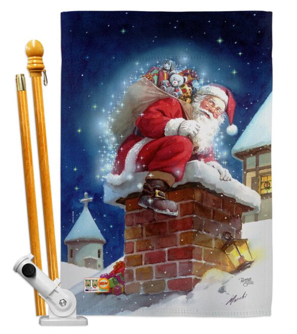 Chimney Santa - Christmas Winter Vertical Impressions Decorative Flags HG114106 Made In USA - Image 5