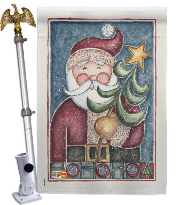 HoHoHo Santa Tree - Christmas Winter Vertical Impressions Decorative Flags HG114127 Made In USA - Image 13