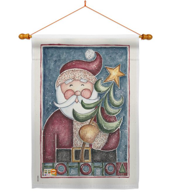 HoHoHo Santa Tree - Christmas Winter Vertical Impressions Decorative Flags HG114127 Made In USA - Image 14