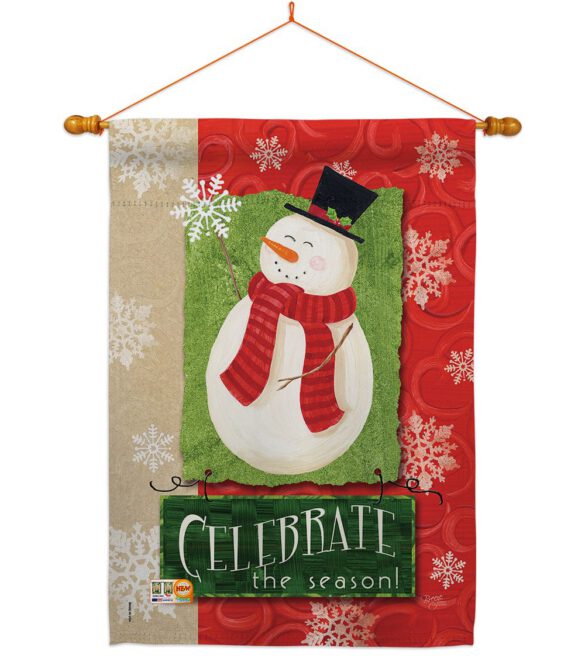 Celebrate the Season Snowman - Christmas Winter Vertical Impressions Decorative Flags HG114140 Made In USA - Image 14