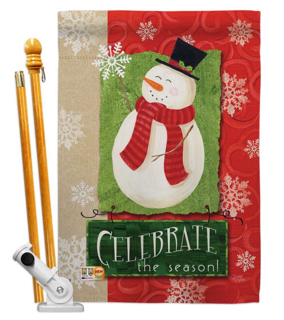 Celebrate the Season Snowman - Christmas Winter Vertical Impressions Decorative Flags HG114140 Made In USA - Image 5