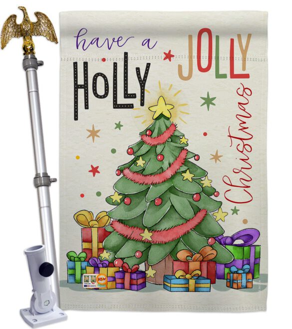 A Holly Jolly Christmas - Christmas Winter Vertical Impressions Decorative Flags HG114150 Made In USA - Image 14