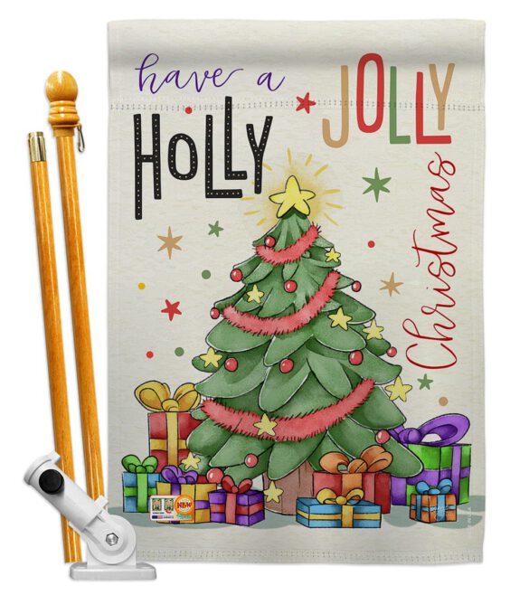 A Holly Jolly Christmas - Christmas Winter Vertical Impressions Decorative Flags HG114150 Made In USA - Image 6