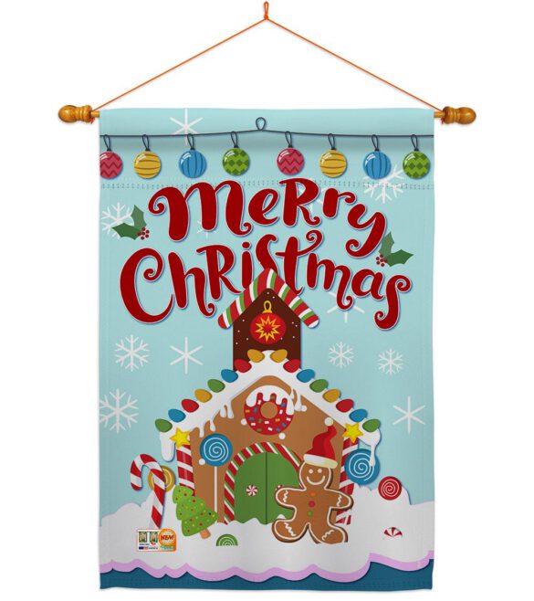 Christmas Gingerbread House - Christmas Winter Vertical Impressions Decorative Flags HG114151 Made In USA - Image 14