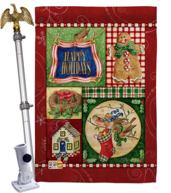 Happy Holiday Gingerbread - Christmas Winter Vertical Impressions Decorative Flags HG114162 Made In USA - Image 13