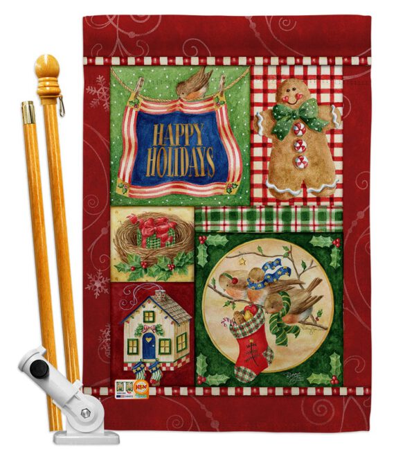 Happy Holiday Gingerbread - Christmas Winter Vertical Impressions Decorative Flags HG114162 Made In USA - Image 5