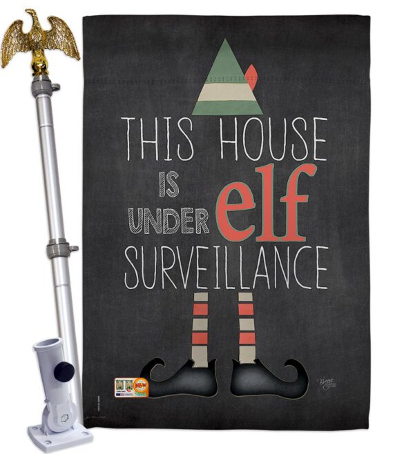 Elf Surveillance - Christmas Winter Vertical Impressions Decorative Flags HG114166 Made In USA - Image 13