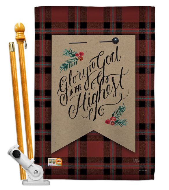 Glory to God - Christmas Winter Vertical Impressions Decorative Flags HG114168 Made In USA - Image 5