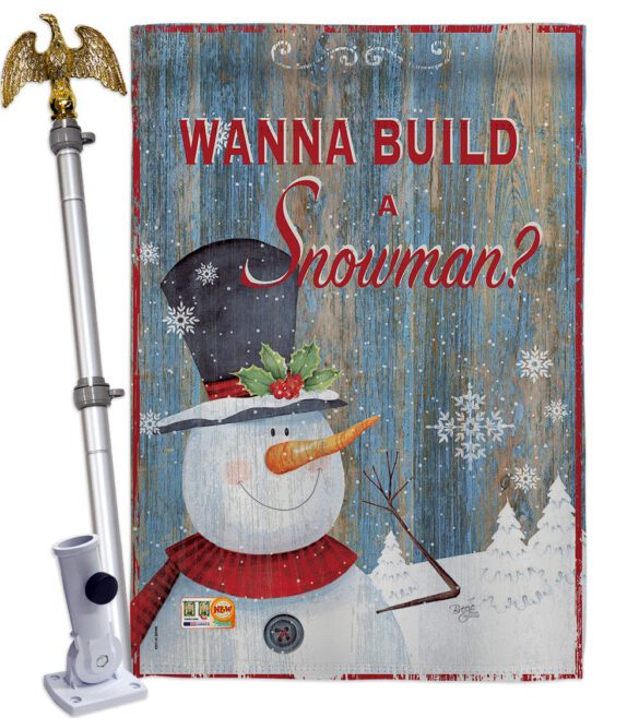 Build a Snowman - Christmas Winter Vertical Impressions Decorative Flags HG114176 Made In USA - Image 13