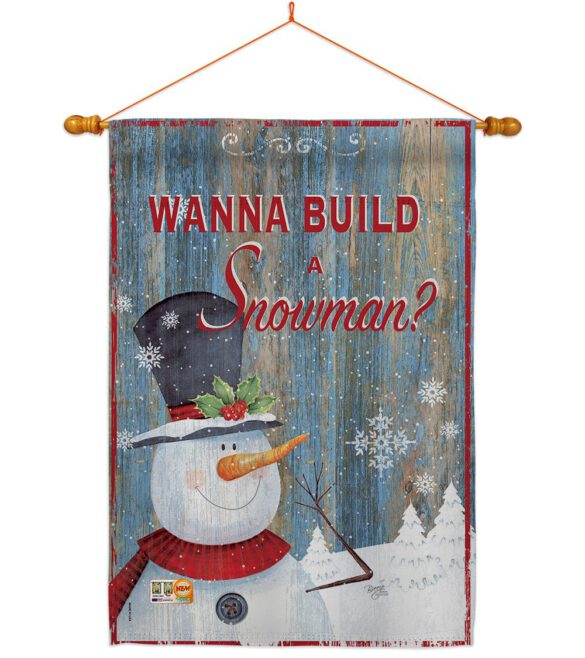 Build a Snowman - Christmas Winter Vertical Impressions Decorative Flags HG114176 Made In USA - Image 14