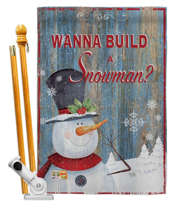 Build a Snowman - Christmas Winter Vertical Impressions Decorative Flags HG114176 Made In USA - Image 5