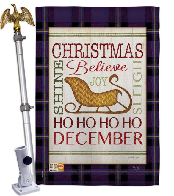Believe in Joy of Sleigh - Christmas Winter Vertical Impressions Decorative Flags HG114181 Made In USA - Image 13