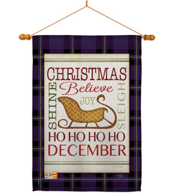 Believe in Joy of Sleigh - Christmas Winter Vertical Impressions Decorative Flags HG114181 Made In USA - Image 14