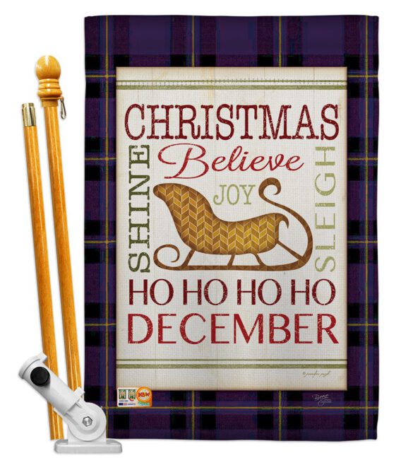 Believe in Joy of Sleigh - Christmas Winter Vertical Impressions Decorative Flags HG114181 Made In USA - Image 5