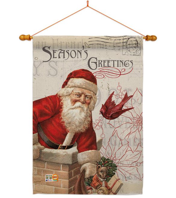 Antique Santa Holiday - Christmas Winter Vertical Impressions Decorative Flags HG114194 Made In USA - Image 15