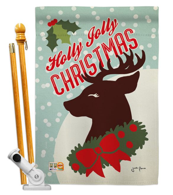 Holly Jolly Christmas - Christmas Winter Vertical Impressions Decorative Flags HG114197 Made In USA - Image 5