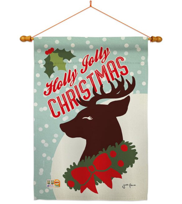 Holly Jolly Christmas - Christmas Winter Vertical Impressions Decorative Flags HG114197 Made In USA - Image 14