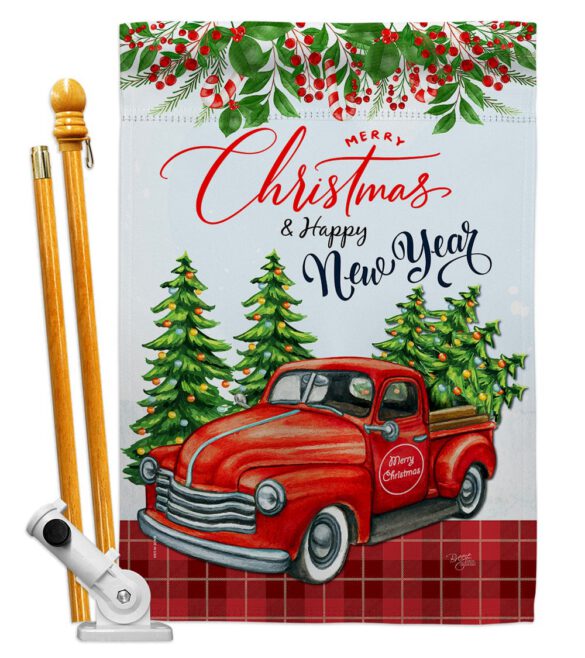 Christmas Happy New Year - Christmas Winter Vertical Impressions Decorative Flags HG114230 Made In USA - Image 5