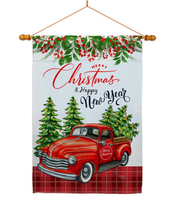 Christmas Happy New Year - Christmas Winter Vertical Impressions Decorative Flags HG114230 Made In USA - Image 10