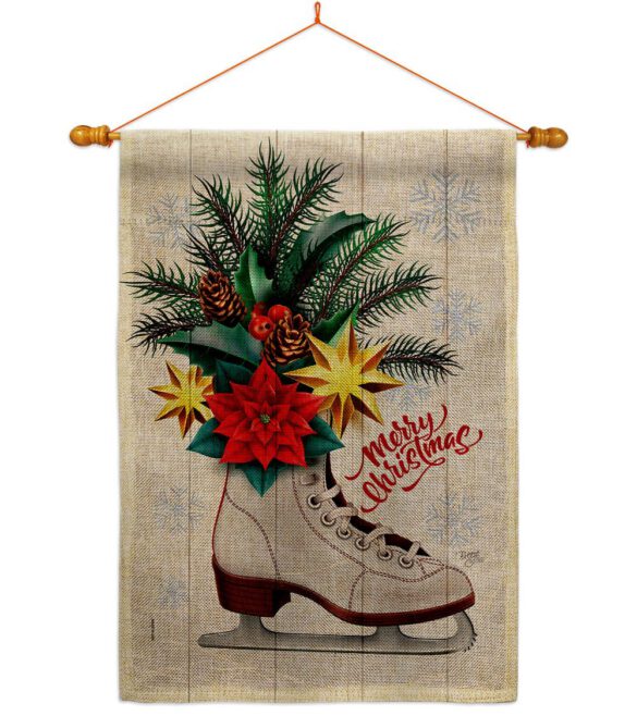 Christmas Skates - Christmas Winter Vertical Impressions Decorative Flags HG114245 Made In USA - Image 24