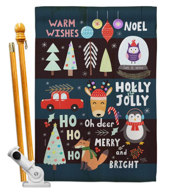 Christmas Gathering - Christmas Winter Vertical Impressions Decorative Flags HG114253 Made In USA - Image 5