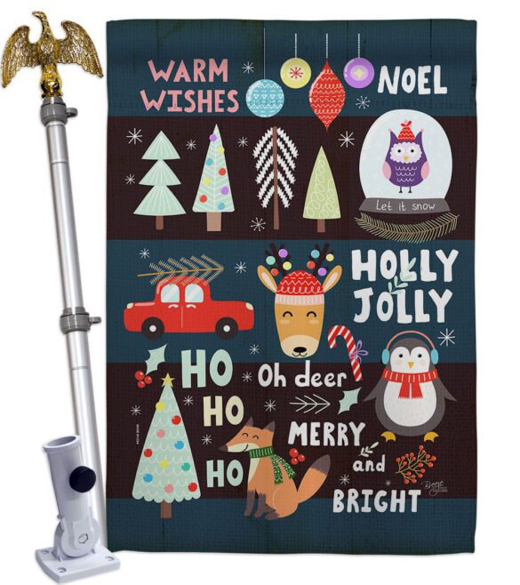Christmas Gathering - Christmas Winter Vertical Impressions Decorative Flags HG114253 Made In USA - Image 11