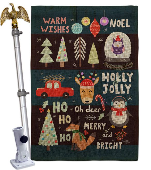 Christmas Gathering - Christmas Winter Vertical Impressions Decorative Flags HG114253 Made In USA - Image 23