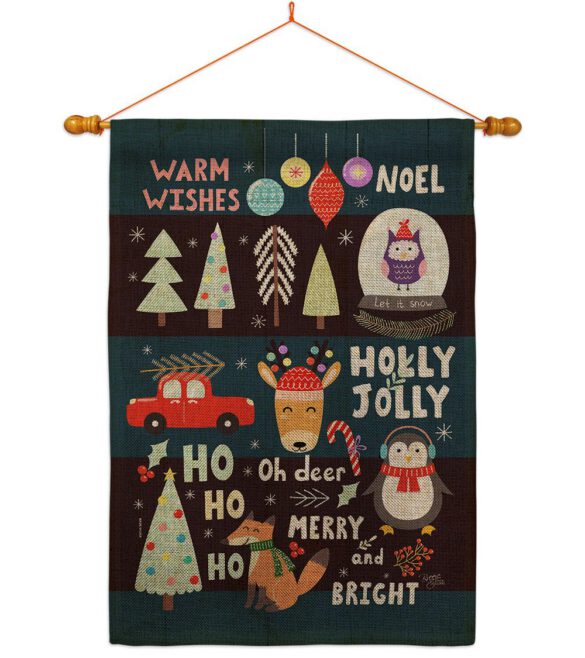 Christmas Gathering - Christmas Winter Vertical Impressions Decorative Flags HG114253 Made In USA - Image 24