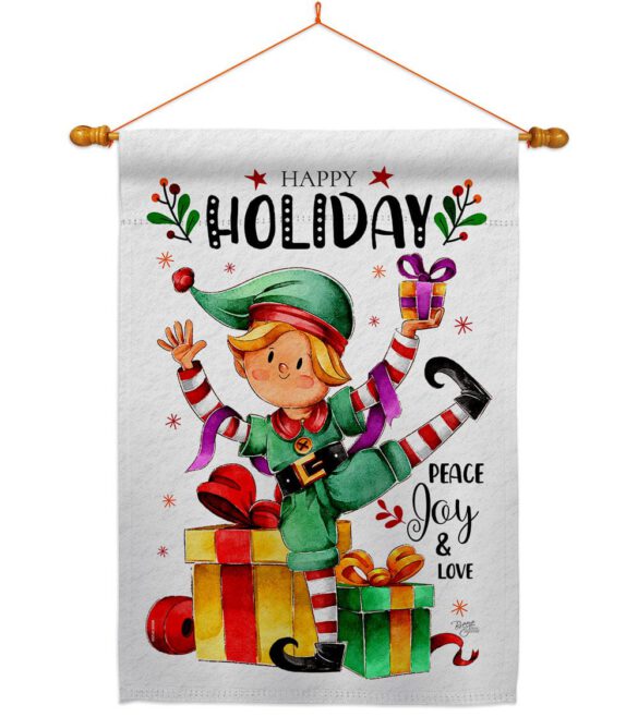 Elf Holiday - Christmas Winter Vertical Impressions Decorative Flags HG120019 Made In USA - Image 12